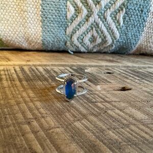 Kendra Scott Elyse Double Band Silver Ring size 9 Mood Ring